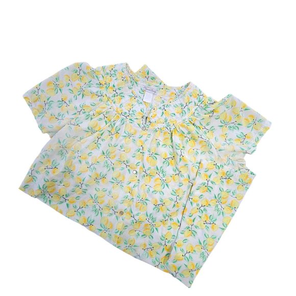 Vintage Women's Nightgown Lemons pleats on shoulder size S / M - Picture 3 of 11